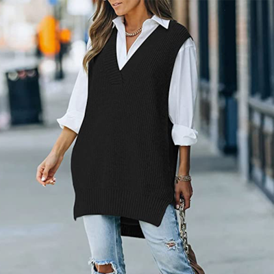 Oversized discount sweater vest